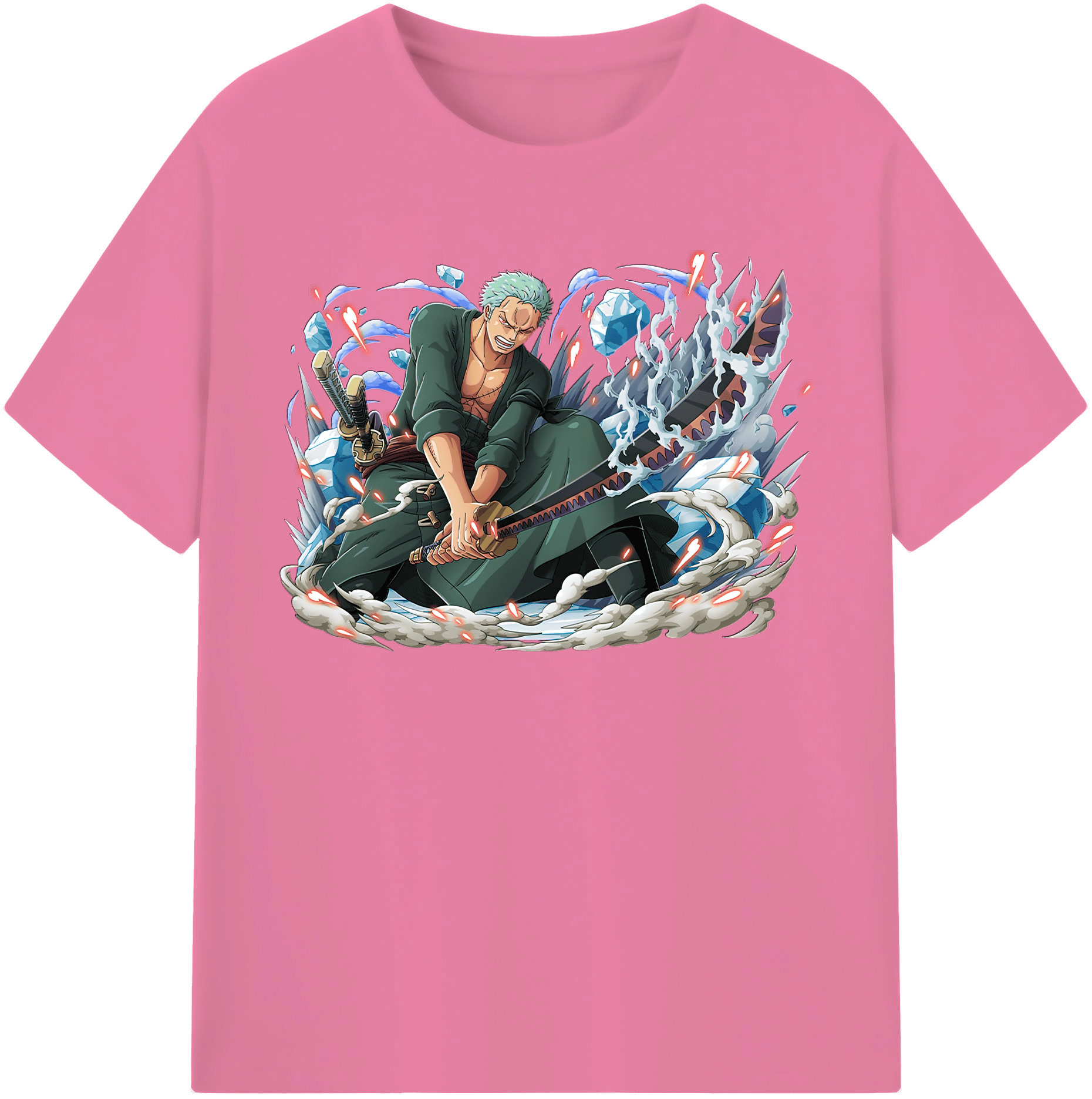 ワンピース ロロノア・ゾロ ONE PIECE Roronoa Zoro 綿100％半袖Tシャツ（フロントプリント）